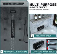 Système de douche thermostatique multifonctionnel à cascade et pluie avec montage au plafond intelligent à LED WeihaoLuxury