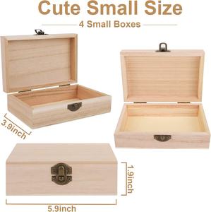 Scatola di legno di pino scatole di scorta artigianali naturali fai da te scatola regalo in legno con logo personalizzato di grandi dimensioni - Product Image 4