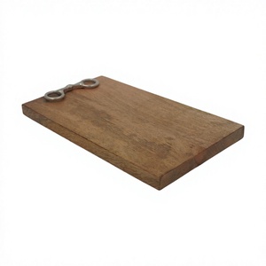 Planche à découper d'ustensiles de cuisine en bois massif Grand affichage Poignée de mèche de cheval Planche à découper de viande de boucher durable Forme rectangulaire - Product Image 1