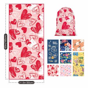 Toalla de playa sin arena reciclada de secado rápido poliéster tejido de baja cantidad personalizada - Product Image 3