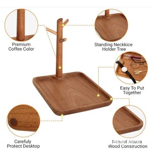 Organizador de Joyas de Madera Maciza con Decoración de Cerezo para Sala de Estar o Entrada - Product Image 3