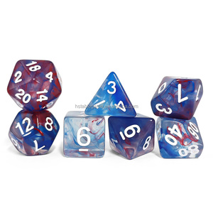 Venta al por mayor precio barato DND acrílico multicolor poliédrico claro Swing Dice Set para TRPG DND <span class=keywords><strong>Dungeons</strong></span> <span class=keywords><strong>Dragons</strong></span> RPG juegos dados - Product Image 3