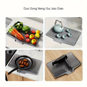 Wholesale Wave Draining <b>Pad</b> <b>Silicone</b> Drying Mat New Non-slip Dish Holder Table Kitchen Placemat Foldable Heat Insulation - Product Image 4