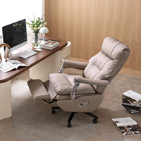 Fauteuil de bureau exécutif moderne en cuir, pivotant, avec appui-tête réglable électriquement et hauteur réglable, pour bureau à domicile