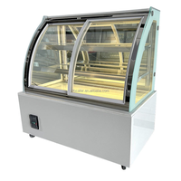 Vitrine à gâteaux en verre trempé incurvé avec porte à ouverture frontale, refroidisseur à air, réfrigérateur pour gâteaux, vitrine de présentation de gâteaux