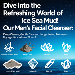 Limpiador <span class=keywords><strong>Facial</strong></span> en Crema Orgánico de Marca Propia, con Barro Marino y Aceite de Hielo, Eliminador de Acné y Puntos Negros para Hombres, Limpiador <span class=keywords><strong>Facial</strong></span> Iluminador - Product Image 6