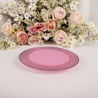 Assiette de présentation en plastique PS, couleur personnalisée, motif végétal, faite à la main, 13 pouces, pour mariage et fête, vente en gros, directement de l'usine