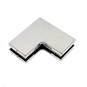 Morsetto a L in Acciaio Inox per Porte in Vetro, Finitura Specchio/Satinata, Spessore 10-12mm, Elegante Accessorio per Porte in Vetro - Product Image 1