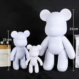 Kit de Manualidades DIY de Oso Violento Fluido en Blanco de Vinilo Ecológico Blanco de 18cm, 23cm, 33cm para Decoración del Hogar y Regalo Festivo - Product Image 6