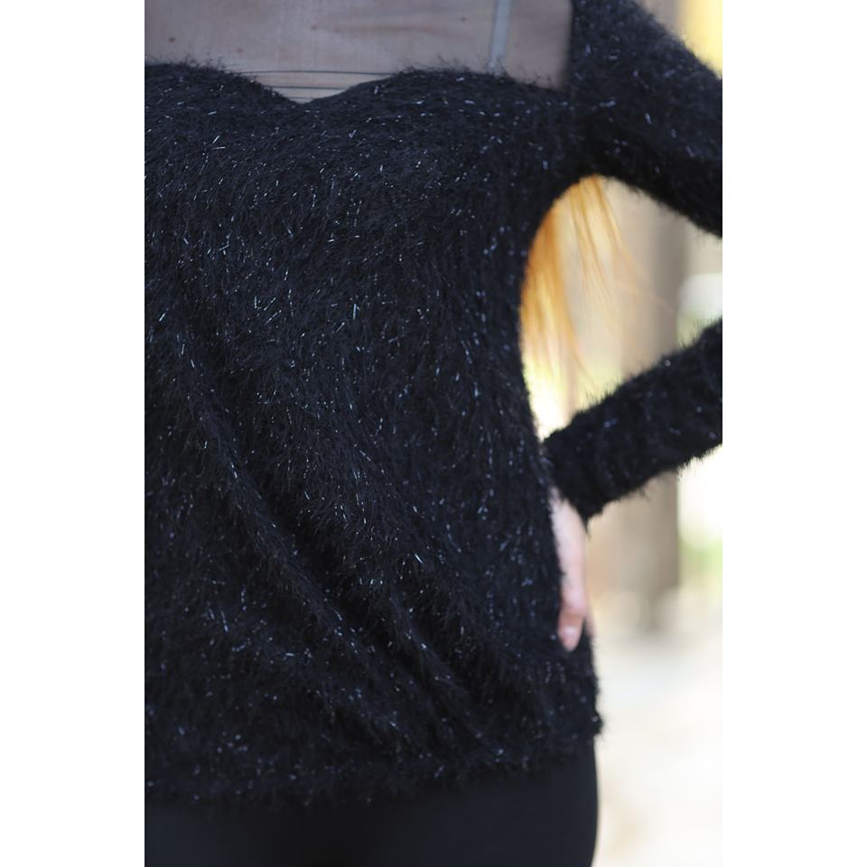 Black Vintage Embroidered Blouse Ruffled Transparent Collar Lace Decoration XL Size Formal Knitted Fabric for Spring Parties