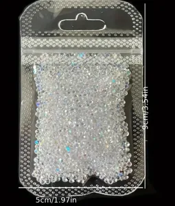 1 sachet d'environ 1400 mini strass pour ongles, micro cristaux de sable de 1,2 mm, perles de sucre irisées AB, breloques pour ongles - Product Image 6