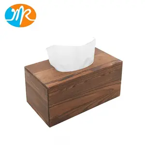 乡村棕色火炬餐巾纸分配器木质浴室面巾盒支架盖