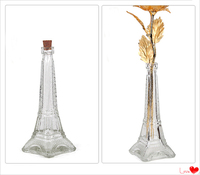 40ml 150ml Bouteille en verre décorative en forme de tour eiffel avec bouchon de liège