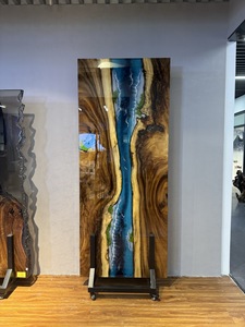 โต๊ะอาหารไม้วอลนัทแบบขยายได้ขายดีที่สุด พร้อมเคลือบเรซิ่นอีพ็อกซี่ลายแม่น้ำ ไม้เนื้อแข็ง สำหรับบ้าน สำนักงาน ห้องครัว โกดัง ทางเข้าบ้าน - Product Image 2