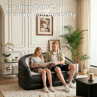 Pursuefree Deluxe Fauteuil Gonflable avec Pompe Intégrée, Canapé Gonflable Double Portable pour Camping Extérieur et Maison, Canapé Paresseux Automatique