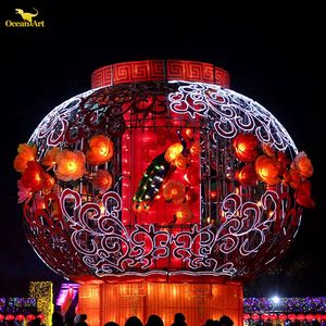 ديكور العام الجديد في الهواء الطلق كبير مهرجان صيني عرض فانوس مع أضواء ليد للبيع - Product Image 6