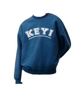 Sudadera de Cuello Redondo para Mujer Keyi, 100% Algodón, Manga Larga, Estampado de Letras, Ropa de Otoño - Product Image 1
