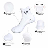 Chaussettes de sport blanches pour hommes, chaussettes de compression respirantes et rembourrées pour la course à pied, l'entraînement et le quotidien