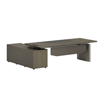 Bureau de direction de luxe en L, réglable électriquement en hauteur, avec armoire latérale, bureau intelligent assis-debout, mobilier de bureau