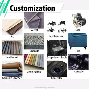 3 + 2 Của Nhãn Hiệu Có Thể Ngả Sofa Chenille Vải Recliners Đơn Giản Màu Trắng Hiện Đại Thiết Kế Chuyển Động Sofa - Product Image 4