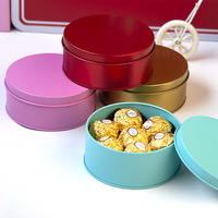 Boîte en étain ronde de qualité alimentaire en gros avec logo personnalisé imprimé pour l'emballage cadeau de chocolats, bonbons et dattes de qualité supérieure