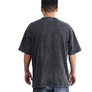 T-shirt Homme 250 g/m² 100 % Coton Grammage Lourd Coupe Oversize Style Urbain Haute Qualité Imprimé Numérique Délavé à l'Acide QUATU - Product Image 3