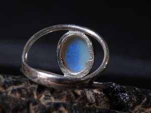 Australian Classic Multi Fire Solid <b>Opal</b> Bezel Setting 10x8mm Third Party Certified Unisex <b>Ring</b>-<b>Silver</b>-October Birthstone-4.5 US - Product Image 4