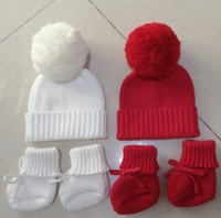 Ensemble Couverture pour Bébé en Tricot 100 % Coton, Bandeau et Chaussons, Bords à Volants Personnalisés, Langes Doux pour Nouveau-né, Parure de Lit Unie