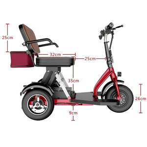 2025 접이식 사람들의 뜨거운 판매화물 전기 세발 자전거 48v 성인 3 륜 차량 저렴한 성인 전자 자전거 오픈 바디 타입 - Product Image 6