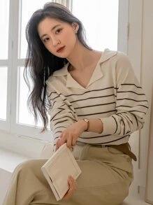 Suéteres de diseñador de lana para mujer, suéteres de manga raglán a rayas Dazy de otoño e invierno 2022 - Product Image 2