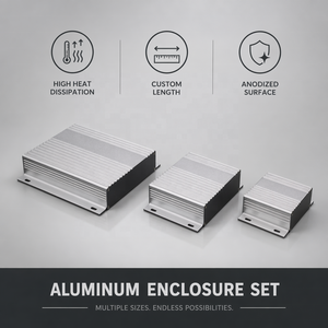 Boîtier de dissipateur thermique en aluminium anodisé sur mesure, boîtier en aluminium extrudé CNC pour carte de circuit imprimé, boîtier de projet en aluminium - Product Image 5