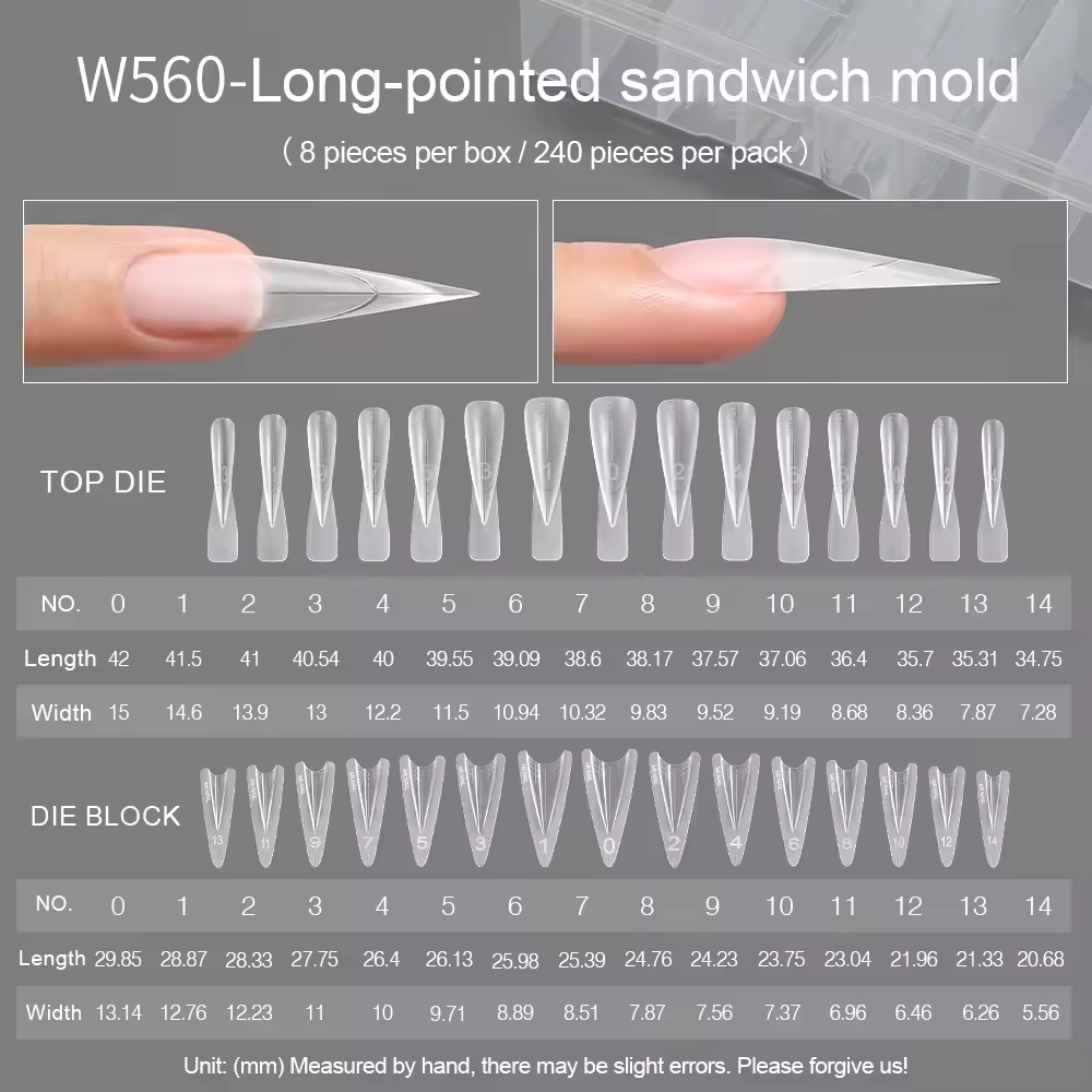 W560 Moule à sandwich à pointe longue