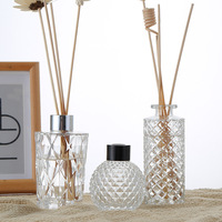 Bouteille d'aromathérapie vide en verre simple pour diffuseur de parfum, avec fleurs séchées en rotin, pour diffusion volatile
