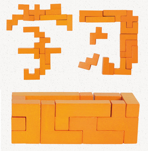 Usine vente directe hêtre puzzle adulte serrure treize morceaux de bois 3D puzzle jouets en gros Personnalisé en bois jouets édu - Product Image 3