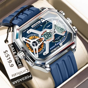 Reloj POEDAGAR E106 para Hombre, con Fecha, Semana, Luminoso, LED, Correa de Silicona, Electrónico, Doble Hora, Reloj de Cuarzo de Moda - Product Image 2