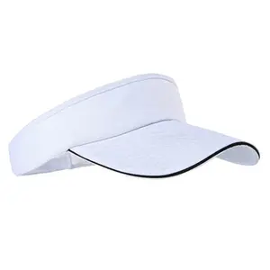 Basic 100% Cotton Mesh Fabric Sun Visor Hat Outdoor Sunscreen Super Breathable Exercise Anti-sweat Sports Visor Cap