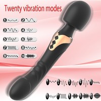 Doppelkopf Wasserdichter Vibrator USB-Aufladung Doppel-Schock AV-Stab G-Punkt-Masturbation 40dB Geräuschpegel
