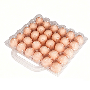 Vassoio Portauova Trasparente All'Ingrosso, Contenitore Portatile per 30 Uova, Confezione in Plastica PET con Manico - Product Image 1