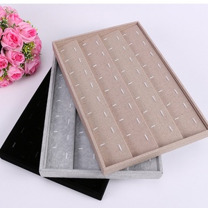 Caja de Exhibición de Joyería Gris para Anillos, Aretes, Pulseras, Collares u Otros Adornos, Organizador de Almacenamiento - Product Image 6