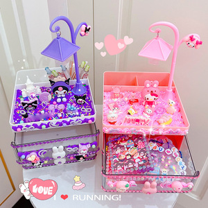 Boîte de rangement multi-niveaux style INS pour stylos et lampes, en plastique carré, mignonne, pour étudiants, organisateur de bureau, kit de bricolage - Product Image 2
