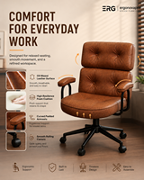 Chaise de bureau ergonomique pivotante réglable en hauteur avec dossier inclinable à 135 degrés et accoudoirs