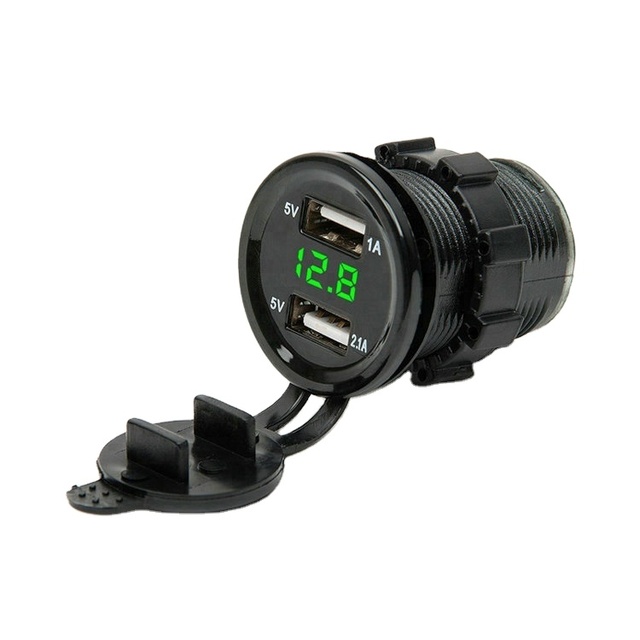 5V 3.1A Universal Dual USB Power Plug Socket With Voltmeter Led Illuminated