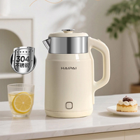 Bouilloire électrique en acier inoxydable 1,7 L économique 1500W avec plusieurs températures, arrêt automatique et protection contre l'ébullition à sec