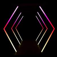 Arche de mariage en forme de V géométrique lumineuse à LED RGB pour la décoration de la scène de mariage, de l'allée et de l'entrée des événements