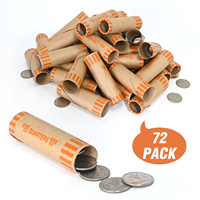 Tubes pour pièces de monnaie, rouleaux de papier kraft préformés, code couleur ABA orange pour le rangement et le comptage des pièces de monnaie