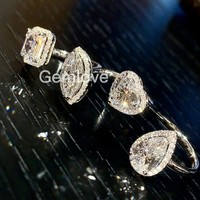 Bagues tendance pour femmes, styles hip-hop et bijoux pour femme, or 14K/18K avec diamants de laboratoire, Anillos Para Mujer