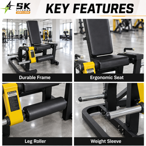 Macchina per Estensione Gambe SK a Carico a Piastre, Attrezzatura Commerciale per Allenamento Forza, Leg Press, Macchina per <span class=keywords><strong>Fitness</strong></span> Parte Inferiore del Corpo, Attrezzatura da <span class=keywords><strong>Palestra</strong></span> - Product Image 3