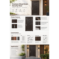 Porte d'entrée en acier en gros, anti-effraction, anti-rouille, insonorisée, porte de sécurité extérieure en métal pour maison, appartement, hôtel
