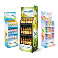 Étagère de présentation pliable en carton ondulé épais et moderne pour les canettes de bière, les boissons gazeuses, les jus et les bouteilles dans les magasins de détail