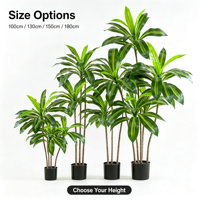 Grande plante artificielle vertes sur pied, Schefflera brésilienne haut de gamme en pot, décoration intérieure, fausses plantes de type Dragon